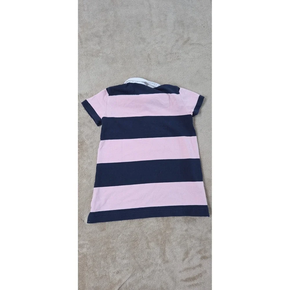 Vintage J. Crew Always Oarsman Polo‎ Rugby Shirt Girls Size 3T Blue Pink Stripe